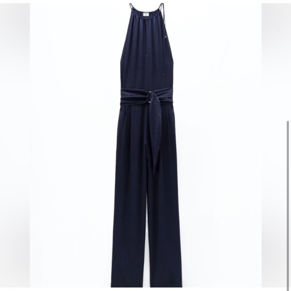 Filippa K Belted jumpsuit in crushed satin with pleated draping size 36 US 6 - Picture 4 of 4